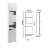 不銹鋼多功能紙巾盒-1600mm 嵌入式 經典款 | 超大空間設計 | 耐磨防刮花 | 典雅高貴質感