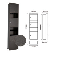 不銹鋼多功能紙巾盒-1600mm 嵌入式 古銅紋 | 超大空間設計 | 耐磨防刮花 | 典雅高貴質感