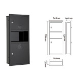 不銹鋼多功能紙巾盒-750mm 嵌入式 黑色 | 超大空間設計 | 耐磨防刮花 | 典雅高貴質感