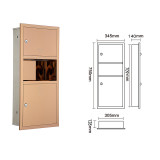 不銹鋼多功能紙巾盒-750mm 嵌入式 玫瑰金 | 超大空間設計 | 耐磨防刮花 | 典雅高貴質感