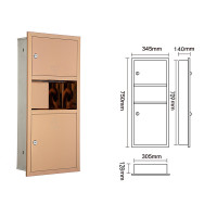 不銹鋼多功能紙巾盒-750mm 嵌入式 玫瑰金 | 超大空間設計 | 耐磨防刮花 | 典雅高貴質感