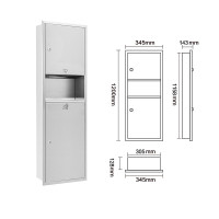 不銹鋼多功能紙巾盒-1200mm 嵌入式 經典款 | 超大空間設計 | 耐磨防刮花 | 典雅高貴質感