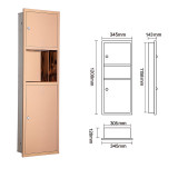 不銹鋼多功能紙巾盒-1200mm 嵌入式 玫瑰金 | 超大空間設計 | 耐磨防刮花 | 典雅高貴質感