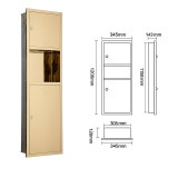 不銹鋼多功能紙巾盒-1200mm 嵌入式 金色 | 超大空間設計 | 耐磨防刮花 | 典雅高貴質感