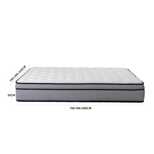 名博星級安睡記憶棉床墊-D款酒店型（180*200cm） | 3cm記憶棉+防蟎布料+獨立袋彈簧（偏軟30CM厚） | 柔軟舒適