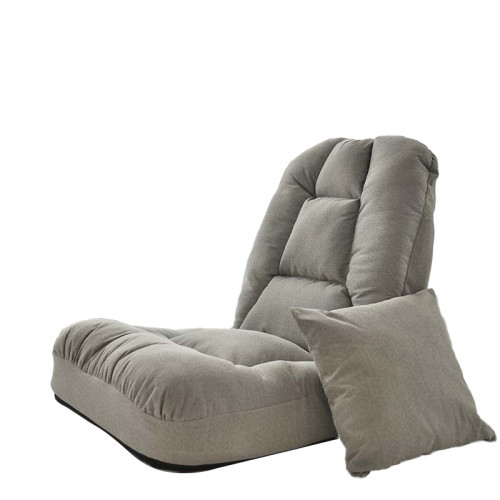 日式懶人沙發-淺灰色 | 配抱枕 | 舒適透氣 | 回彈性好 | 拆洗拉鏈 | 環保海綿