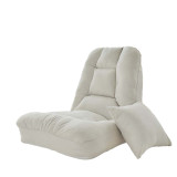 日式懶人沙發-米白色 | 配抱枕 | 舒適透氣 | 回彈性好 | 拆洗拉鏈 | 環保海綿