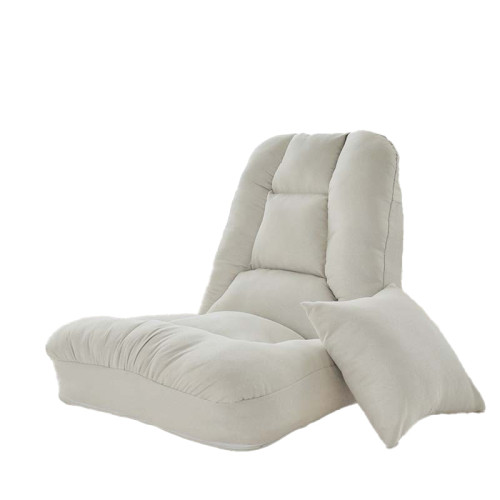 日式懶人沙發-米白色 | 配抱枕 | 舒適透氣 | 回彈性好 | 拆洗拉鏈 | 環保海綿