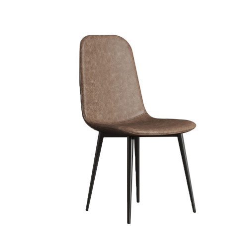 意式輕奢極簡餐椅-深啡 | 39*45*87cm | 耐磨加厚皮革 | 寬大靠背設計 | 高密度海綿填充