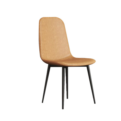 意式輕奢極簡餐椅-淺啡 | 39*45*87cm | 耐磨加厚皮革 | 寬大靠背設計 | 高密度海綿填充