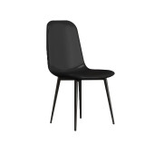 意式輕奢極簡餐椅-黑色 | 39*45*87cm | 耐磨加厚皮革 | 寬大靠背設計 | 高密度海綿填充