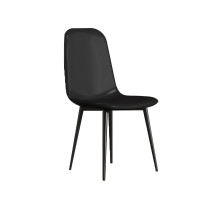 意式輕奢極簡餐椅-黑色 | 39*45*87cm | 耐磨加厚皮革 | 寬大靠背設計 | 高密度海綿填充