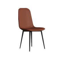 意式輕奢極簡餐椅-啡色 | 39*45*87cm | 耐磨加厚皮革 | 寬大靠背設計 | 高密度海綿填充