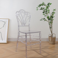 簡約亞克力透明椅子-小花椅 | 抗壓耐磨 | 光滑平整 | 寬大舒適座面