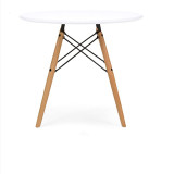 北歐伊姆斯簡約圓桌-白色 | 桌面直徑80cm | 時尚百搭 | 優質實木材質