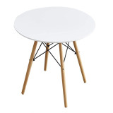 北歐伊姆斯簡約圓桌-白色 | 桌面直徑80cm | 時尚百搭 | 優質實木材質