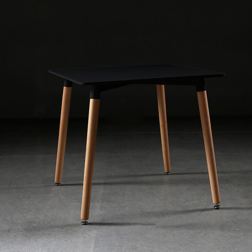 北歐伊姆斯簡約餐桌-黑色 60*60*70cm | 櫸木桌腿 | 時尚氛圍 | 多場景適用