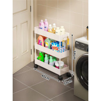 家用超薄置物推車（白色）-18CM三層 | 夾縫收納 | 結構穩定 | 圓潤邊角