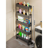 家用超薄置物推車（黑色）-12CM五層 | 夾縫收納 | 結構穩定 | 圓潤邊角