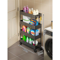 家用超薄置物推車（黑色）-22CM四層 | 夾縫收納 | 結構穩定 | 圓潤邊角