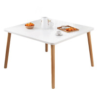 北歐實木腿簡約方形餐桌 - 白色 60*60*72CM | 耐刮耐磨 | 承重性好 | 易清潔