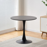 北歐岩板小圓桌 - 黑桌面+黑腿 | 防水/防污/防油/無異味桌面 | 邊緣光滑