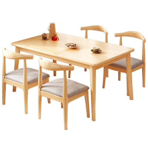 簡約高級感桌椅組合-橡木色 100*60*75cm | 一桌四椅 | 結實承重 | 圓角打磨