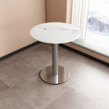 意式輕奢餐桌-圓桌（不銹鋼腳） | 硬度級別高 | 超低吸滲率 | 環保安全