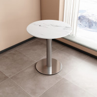 意式輕奢餐桌-圓桌（不銹鋼腳） | 硬度級別高 | 超低吸滲率 | 環保安全