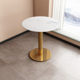 意式輕奢餐桌-圓桌（金腳） | 硬度級別高 | 超低吸滲率 | 環保安全