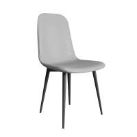 現代簡約PU皮靠背椅-淺灰 | 人體工學設計 | 高密度海綿坐墊 | 結構穩定