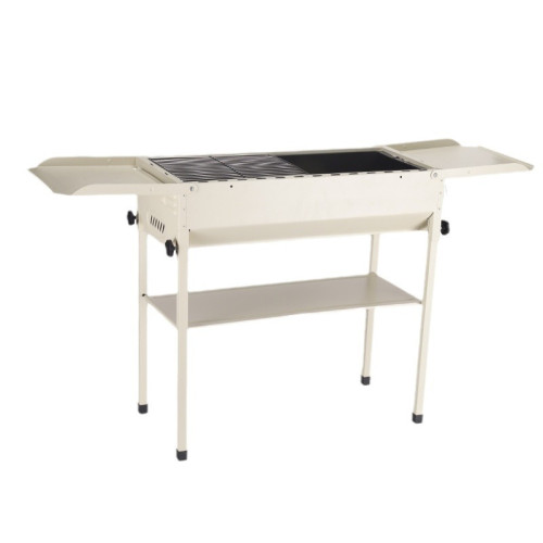 戶外便攜式燒烤三件組-燒烤架+烤盤+下置物盤 | 120cm*26cm*62cm | 防腐蝕 | 獨立碳槽