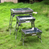 雙翼式大號不銹鋼燒烤爐 | 加厚403不銹鋼材質 | 簡便摺疊設計 | 裝有手提把