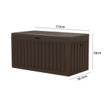 室内外通用HDPE收納箱-80加侖 木紋 | 防塵防曬 | 容量大儲物方便