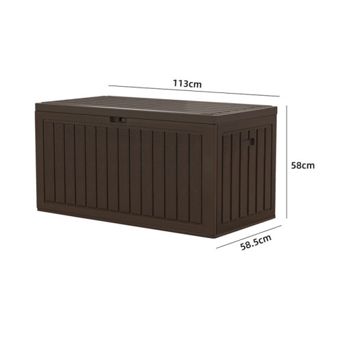 室内外通用HDPE收納箱-80加侖 木紋 | 防塵防曬 | 容量大儲物方便