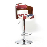 現代簡約實木酒吧椅-英倫麻布 電鍍腳 | 適合90-125cm桌子使用 | 時尚百搭 | 可升降