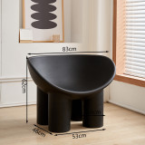 北歐簡約大象沙發椅-黑色 大號| 成人適用 | PE材質 | 寬大椅面