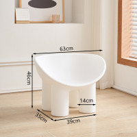 北歐簡約大象沙發椅-白色 中號 | 學生適用 | PE材質 | 寬大椅面