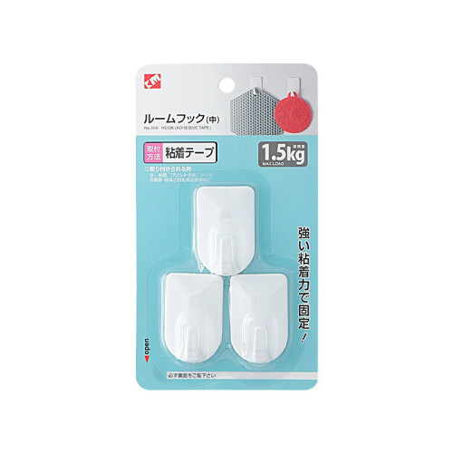 日本KM.簡約長方形掛鉤-609 | 防水防潮 | 一撕即用 | 牢固無痕