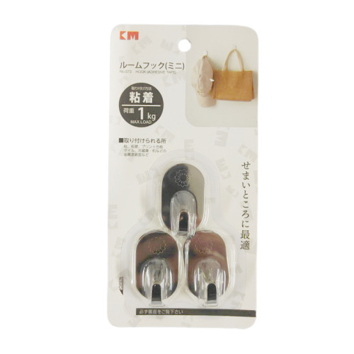 日本KM.573 橢圓形不銹鋼黏鉤-小號*3 | 多用途 | 免打孔