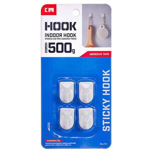 日本KM.215 免打孔黏鉤-特小號*4 | 簡約設計 | 優質材料