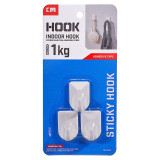 日本KM.204 免打孔黏鉤-小號*3 | 簡約設計 | 優質材料