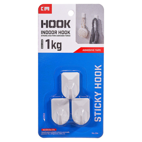 日本KM.204 免打孔黏鉤-小號*3 | 簡約設計 | 優質材料