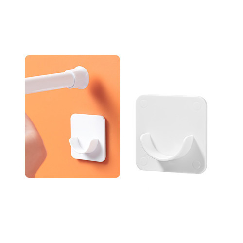 日本KM.4520C白色桿托（兩個裝） | 帶免釘膠和粘膠 | 靈活使用 | 不易掉落