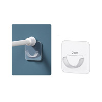 日本KM.4520A透明桿托（兩個裝） | 帶免釘膠和粘膠 | 靈活使用 | 不易掉落