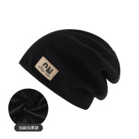 秋冬保暖針織堆堆帽-黑色（加絨） | 頭圍（54cm-59cm） | 簡約休閑  | 柔軟舒適