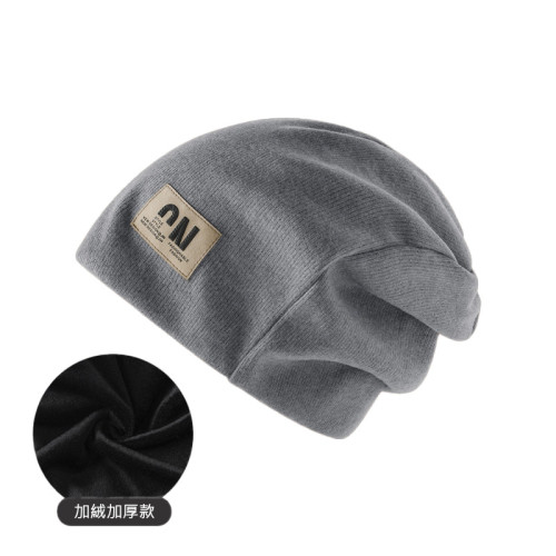 秋冬保暖針織堆堆帽-灰色（加絨） | 頭圍（54cm-59cm） | 簡約休閑  | 柔軟舒適