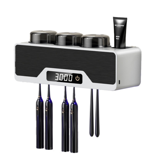 免插電烘乾牙刷消毒器-白色 | 99.99%殺菌 | 免釘安裝