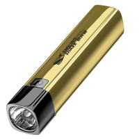 微笑鯊617A便攜式迷你高亮手電筒-金色 | 三檔亮度 | 多段散熱 | 持久續航 | 抗壓防摔