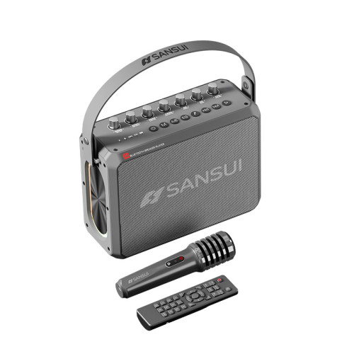 Sansui 山水T98無線戶外手提藍牙音箱-灰色 | DPS智慧降噪 | 隨身KTV | 無損播放